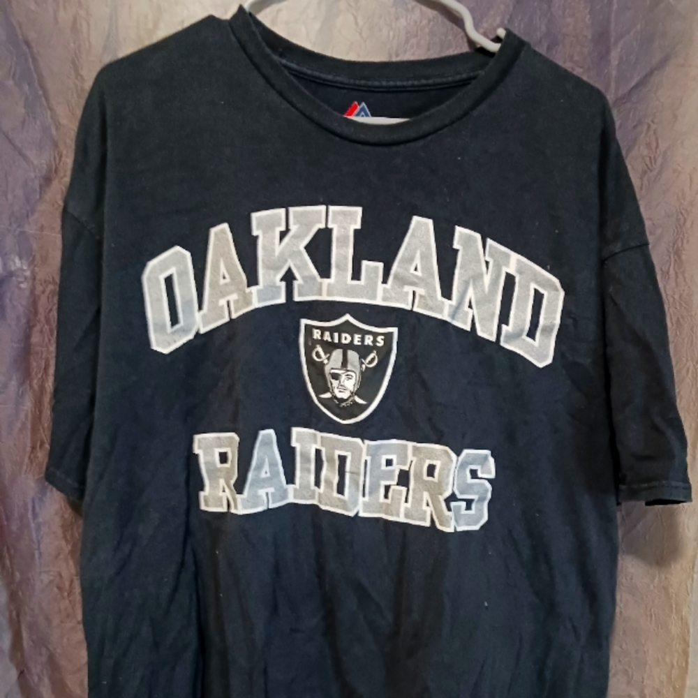 Magestic Black Oakland Raiders T-Shirt Size 2XL